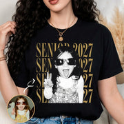 Custom Photo Senior Mom Shirt, Personalized Shirt, Class of 2027 Gift, Senior Mom Graduation Shirts