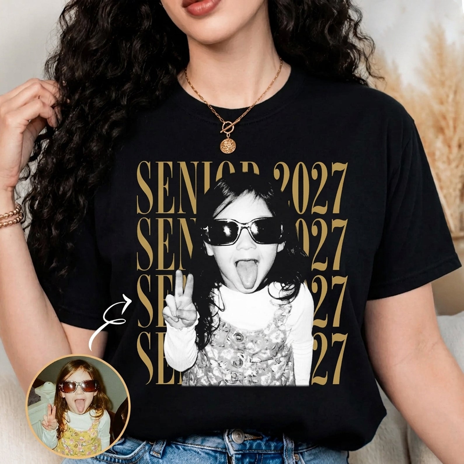 Custom Photo Senior Mom Shirt, Personalized Shirt, Class of 2027 Gift, Senior Mom Graduation Shirts