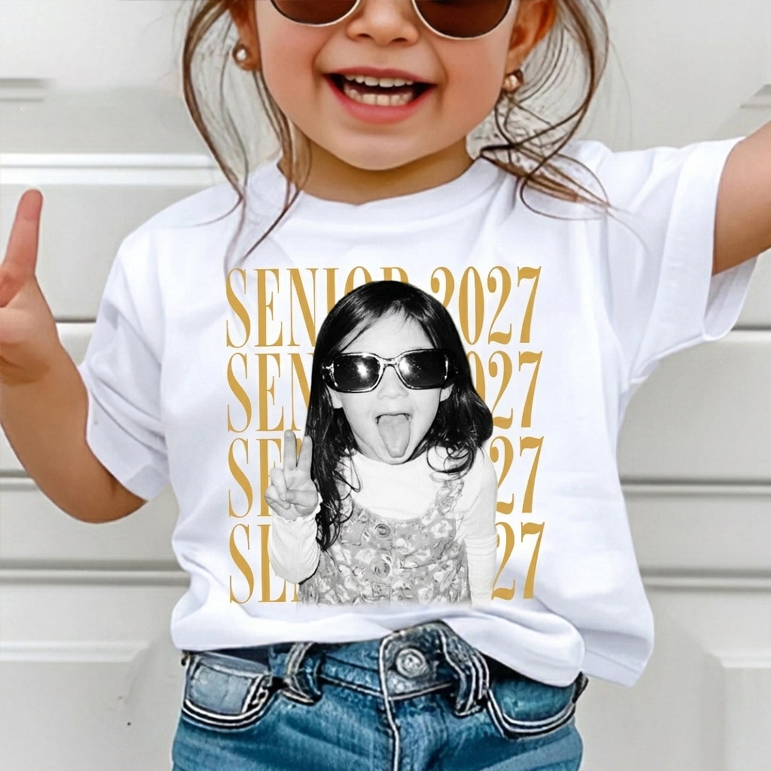 Custom Photo Senior Mom Shirt, Personalized Shirt, Class of 2027 Gift, Senior Mom Graduation Shirts