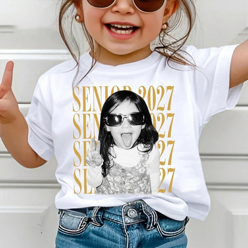 Custom Photo Senior Mom Shirt, Personalized Shirt, Class of 2027 Gift, Senior Mom Graduation Shirts