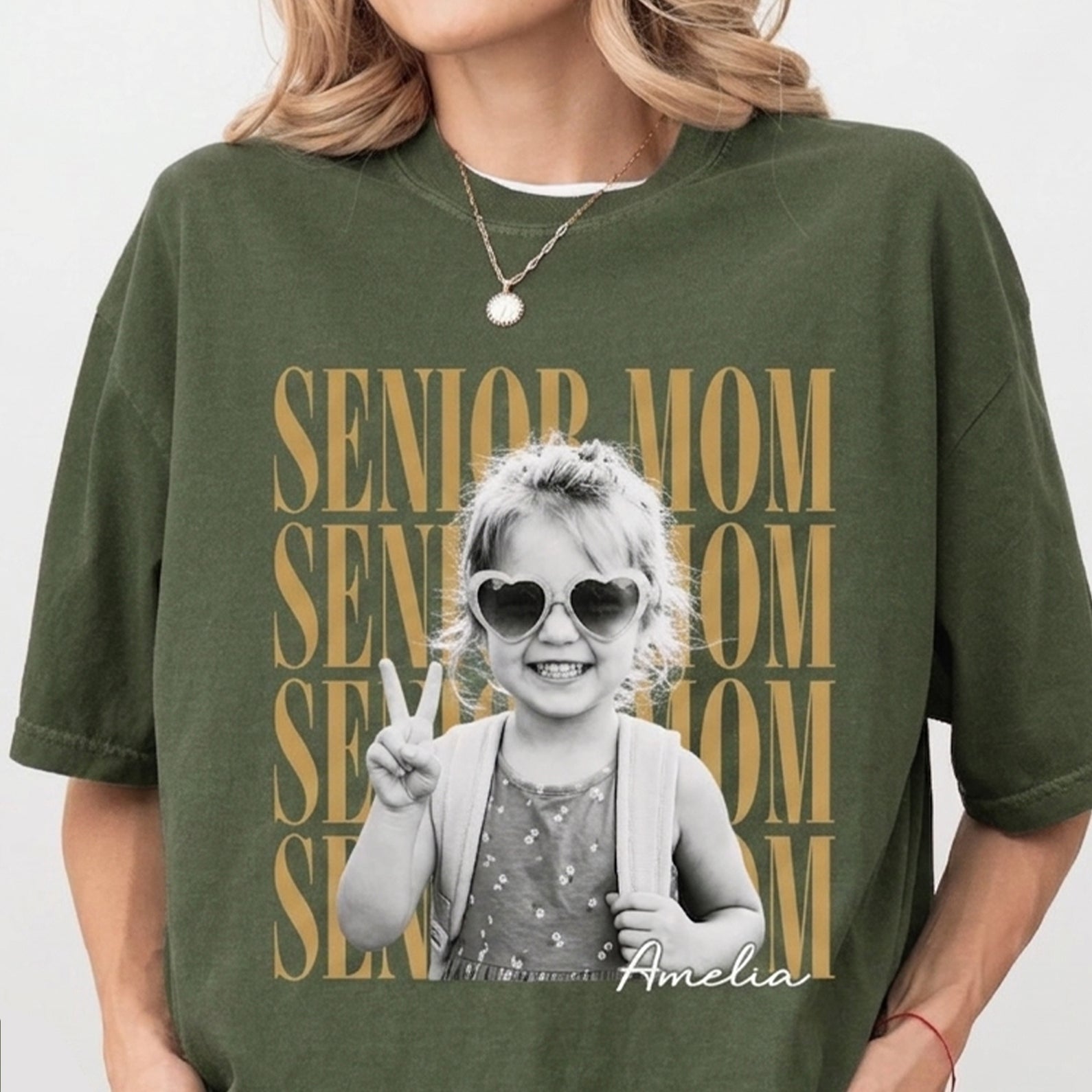 Custom Photo Senior Mom Shirt, Personalized Shirt, Class of 2027 Gift, Graduation Shirts