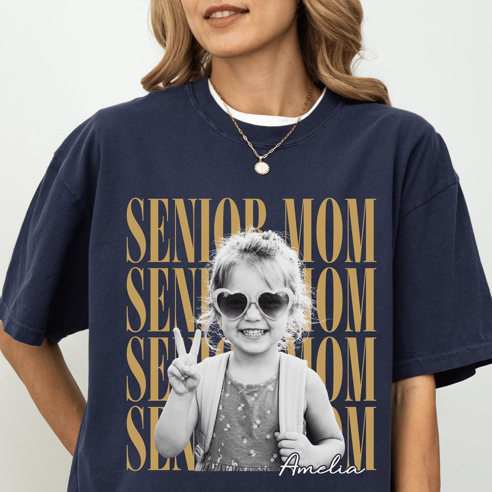 Custom Photo Senior Mom Shirt, Personalized Shirt, Class of 2027 Gift, Graduation Shirts