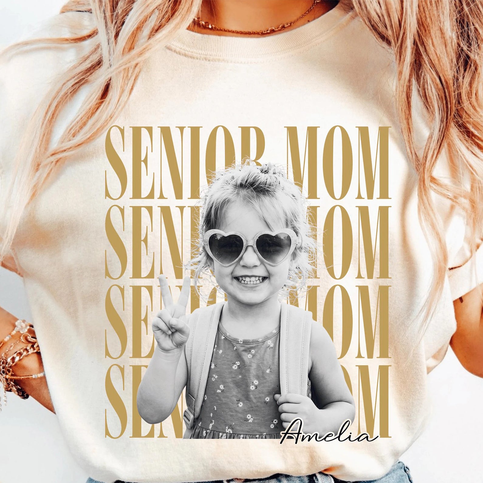 Custom Photo Senior Mom Shirt, Personalized Shirt, Class of 2027 Gift, Graduation Shirts