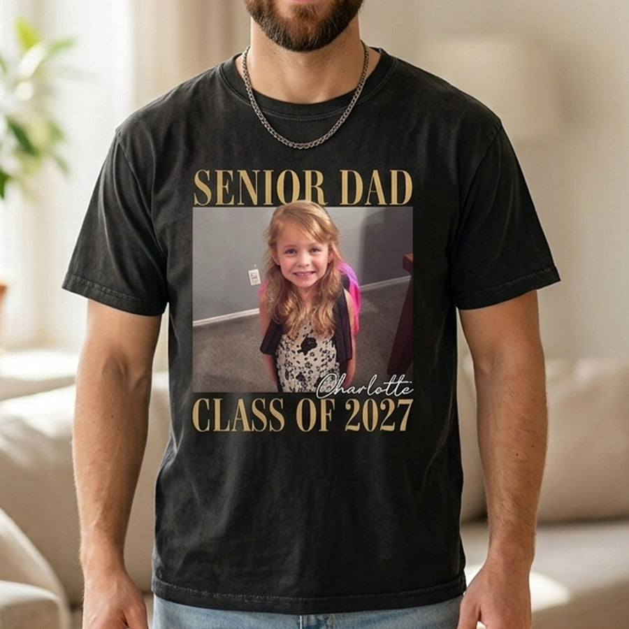 Custom Photo Senior Mom Shirt, Personalized Shirt, Class of 2027 Gift, Graduation Gift