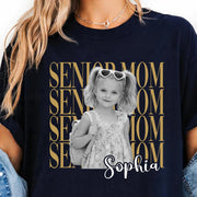 Custom Photo Senior Mom Shirt, Personalized Shirt, Class of 2027 Gift, Proud Senior Mom Gift