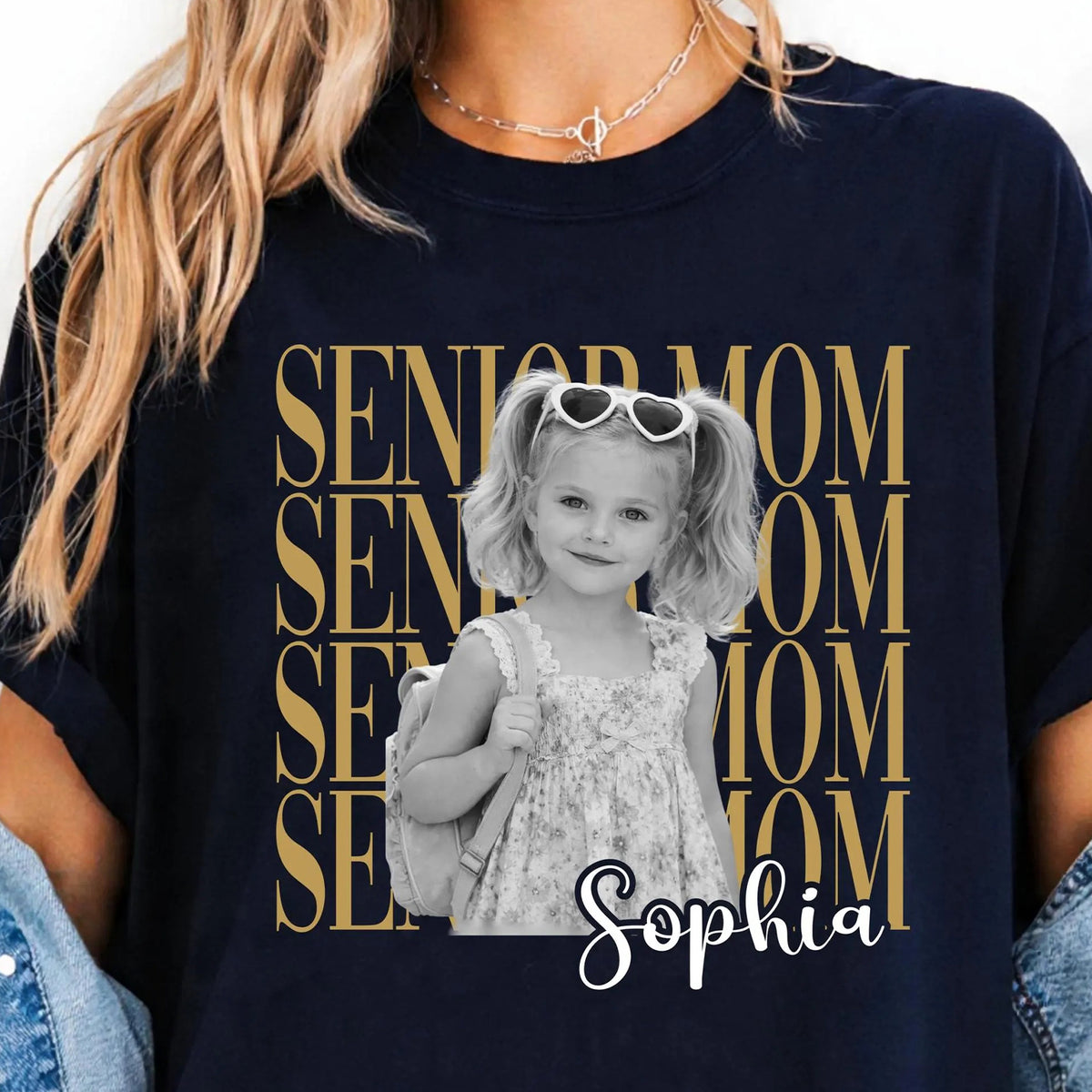 Custom Photo Senior Mom Shirt, Personalized Shirt, Class of 2027 Gift, Proud Senior Mom Gift