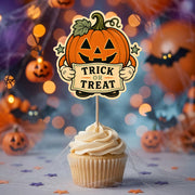 Trick Or Treat Halloween Cupcake Topper, Party Decor For Halloween, Spooky Cupcake Topper