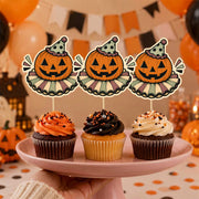 Pumpkin Ghost Halloween Cupcake Topper, Party Decor For Halloween, Spooky Cupcake Topper