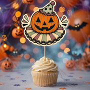 Pumpkin Ghost Halloween Cupcake Topper, Party Decor For Halloween, Spooky Cupcake Topper
