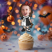 Custom Photo With Mad Clown Cupcake Topper, Personalized Cupcake Topper, Funny Party Decorations