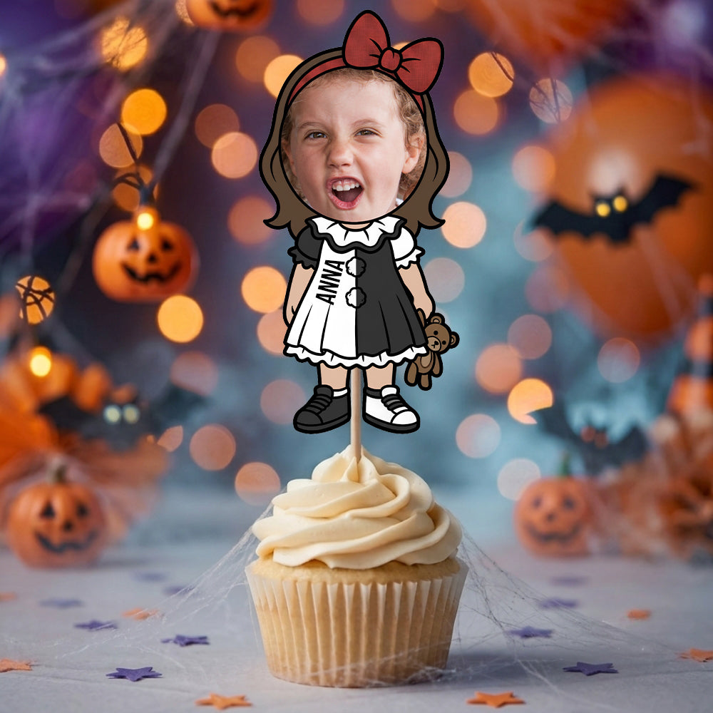 Custom Photo With Mad Clown Cupcake Topper, Personalized Cupcake Topper, Funny Party Decorations