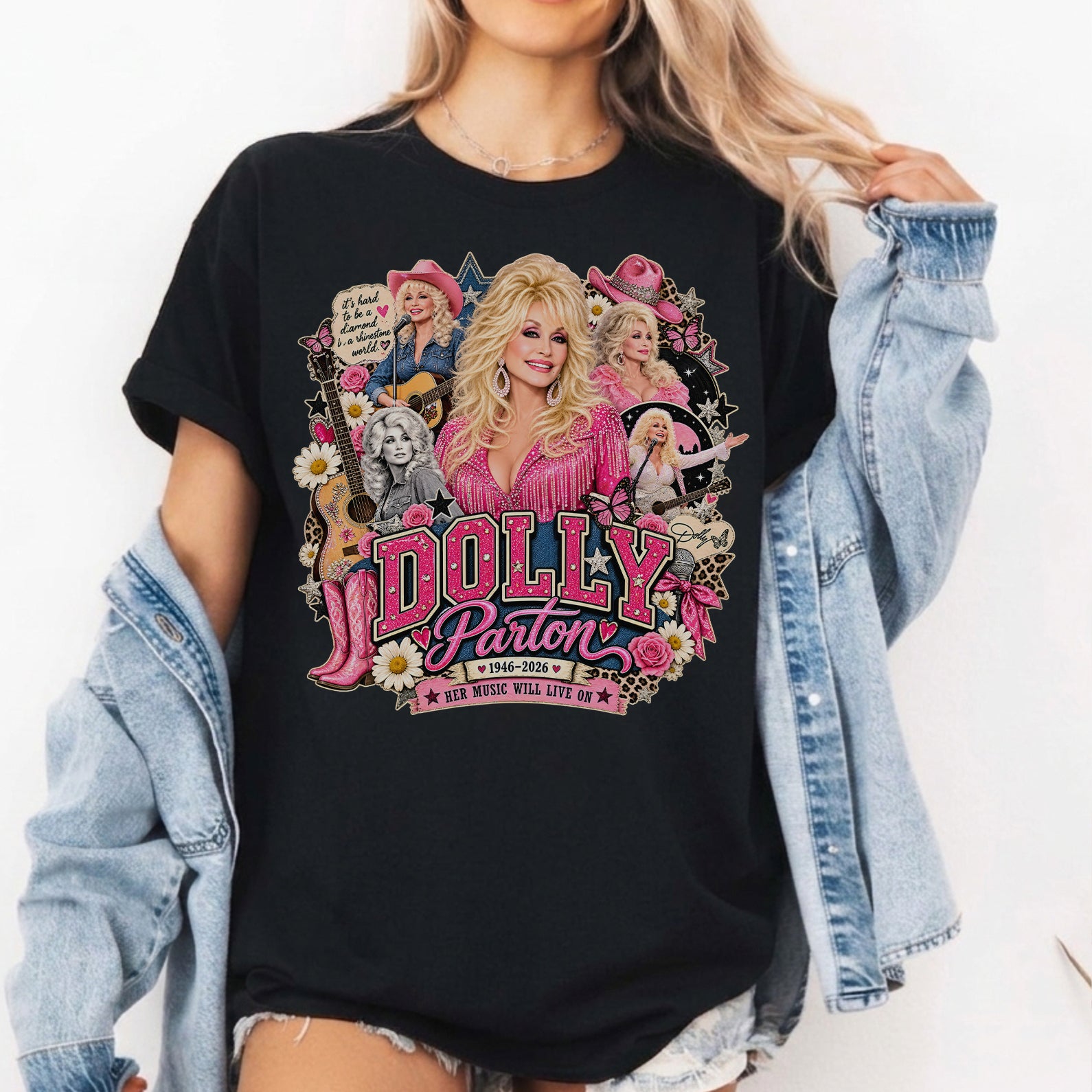 Dolly Patron Her Music Will Live On Shirt, Dolly Parton Inspired Shirt, Vintage Country Music Shirt
