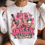 Vintage Dolly Parton T-Shirt - Pink Country Boots & Western Graphic Tee, Dolly Parton Inspired Shirt, Dolly Patrons Memorial Shirt
