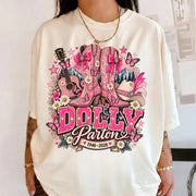 Vintage Dolly Parton T-Shirt - Pink Country Boots & Western Comfort Shirt, Dolly Parton Memorial Shirt