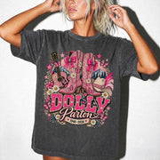 Vintage Dolly Parton T-Shirt - Pink Country Boots & Western Comfort Shirt, Dolly Parton Memorial Shirt