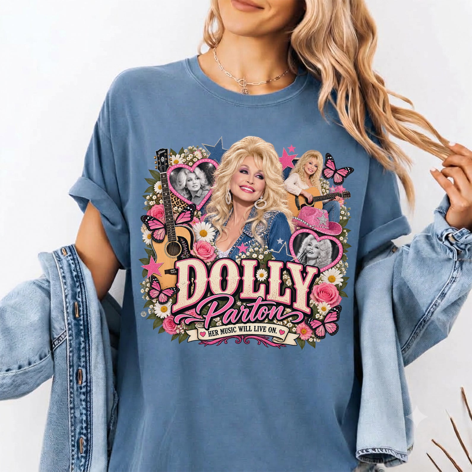 Dolly Patron Her Music Will Live On Comfort Shirt, Dolly Parton Inspired Shirt, Dolly Memorial Shirt