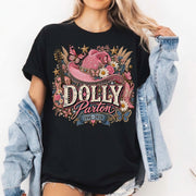 Vintage Dolly Parton T-Shirt, Pink Cowgirl Hat & Acoustic Guitar Western Shirt, Dolly Parton Memorial Shirt