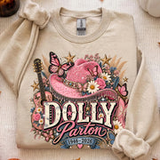 Vintage Dolly Parton T-Shirt, Pink Cowgirl Hat & Acoustic Guitar Western Shirt, Dolly Parton Memorial Shirt