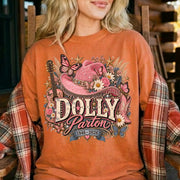 Vintage Dolly Parton Comfort Shirt, Pink Glitter Cowgirl Hat Shirt, Western Country Music Tee
