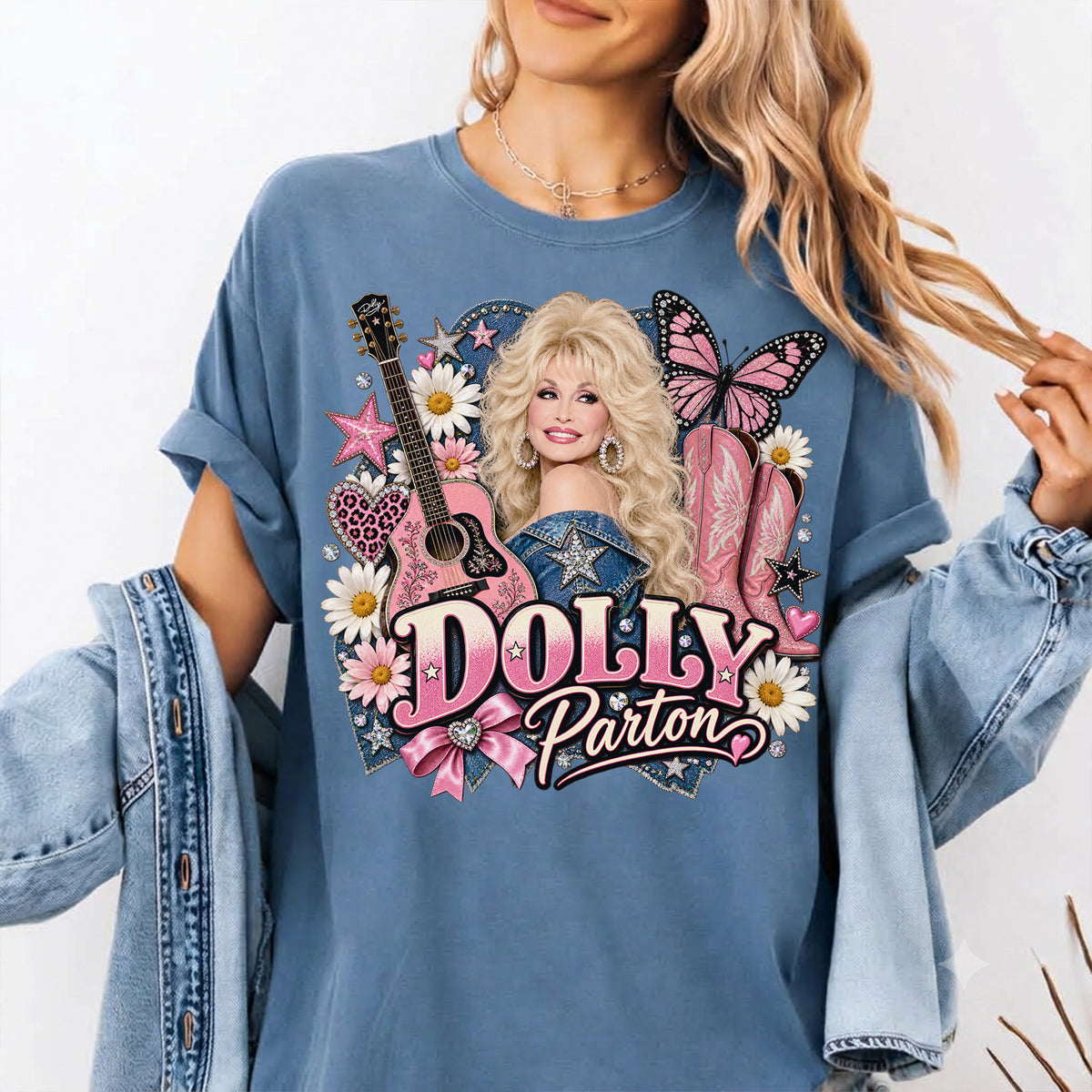 Retro Pink Cowgirl Shirt, Dolly Parton Memorial Comfort Shirt, Country Music Fan Gift