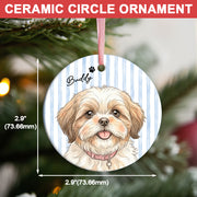 Custom Pet Portrait & Name Photo Watercolor Ornament, Personalized Pet Photo Ornament, Christmas Gift