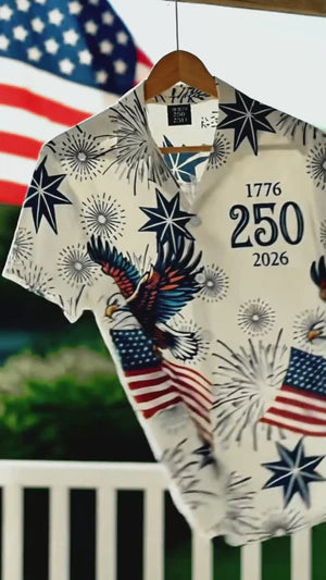 Personalized USA 250 Anniversary Eagle 1776-2026 Hawaii Shirt