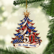 Personalized 250th America Christmas Ornament | Patriotic Family Ornament | USA Flag Ornament