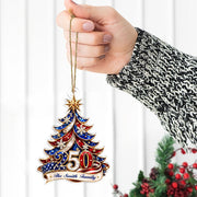 Personalized 250th America Christmas Ornament | Patriotic Family Ornament | USA Flag Ornament