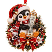 Christmas Cute Animal Cash Gift Ornament, Clear Acrylic Money Holder, Xmas Tree Hanging Decoration For Family