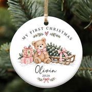 Baby Girl First Christmas Ornament 2026, Personalized Ornament, New Baby Christmas Gift