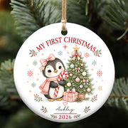 Baby Penguin First Christmas Ornament 2026, Personalized Ornament, New Baby Christmas Gift