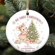 Baby Mouse First Christmas Ornament 2026, Personalized Ornament, New Baby Christmas Gift
