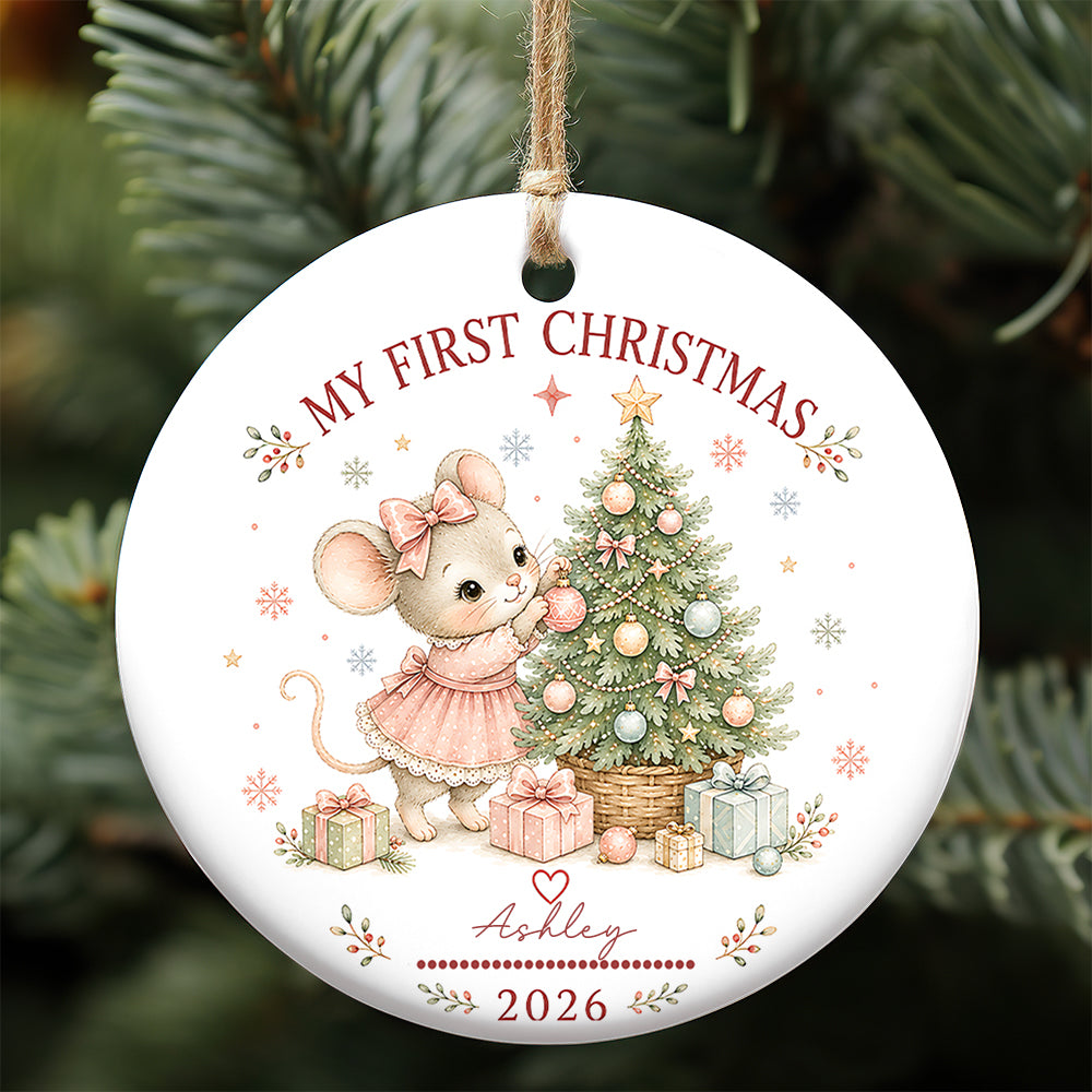 Baby Mouse First Christmas Ornament 2026, Personalized Ornament, New Baby Christmas Gift