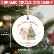 Baby Rabbit First Christmas Ornament 2026, Personalized Ornament, New Baby Christmas Gift