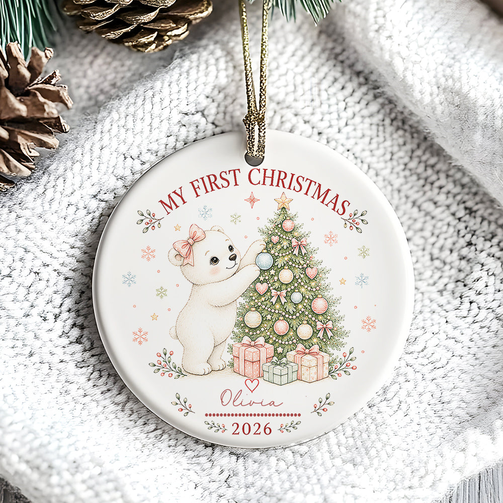 Baby Polar First Christmas Ornament 2026, Personalized Ornament, New Baby Christmas Gift
