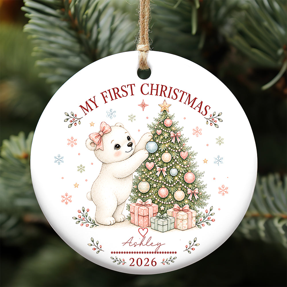 Baby Polar First Christmas Ornament 2026, Personalized Ornament, New Baby Christmas Gift
