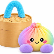 Cute Plush Dumpling Soft Rainbow Squishies with Steamer for Adults Gift