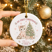 Baby Kitty First Christmas Ornament 2026, Personalized Ornament, New Baby Christmas Gift