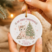 Baby Kitty First Christmas Ornament 2026, Personalized Ornament, New Baby Christmas Gift