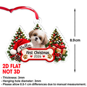 Custom Pet Photo My First Christmas 2026 Acrylic Ornament