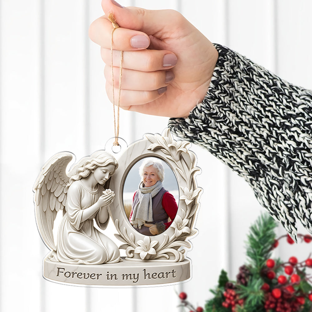 Custom Photo Forever In My Heart Memorial Acrylic Ornament