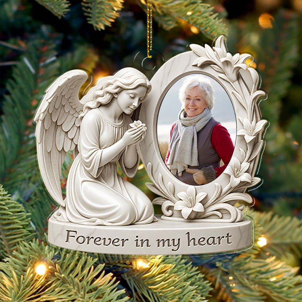 Custom Photo Forever In My Heart Memorial Acrylic Ornament