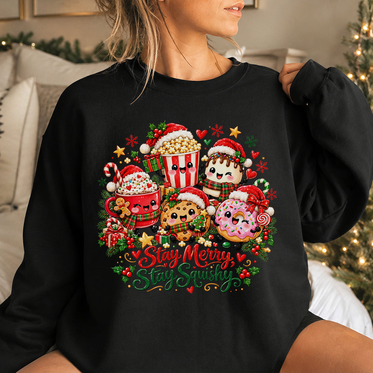 Stay Merry Stay Squishy Christmas Shirt, Squishy Lover Tee, Cute Squishy T-Shirt, Christmas Gift