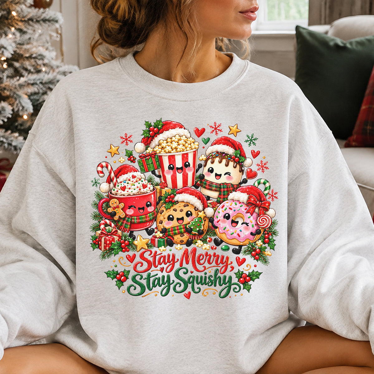 Stay Merry Stay Squishy Christmas Shirt, Squishy Lover Tee, Cute Squishy T-Shirt, Christmas Gift