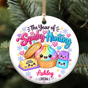 Personalized Squishy Christmas Ornament 2026, Kids Name Dumpling Ornament, Year of Squishy Hunting Keepsake