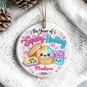 Personalized Squishy Christmas Ornament 2026, Kids Name Dumpling Ornament, Year of Squishy Hunting Keepsake