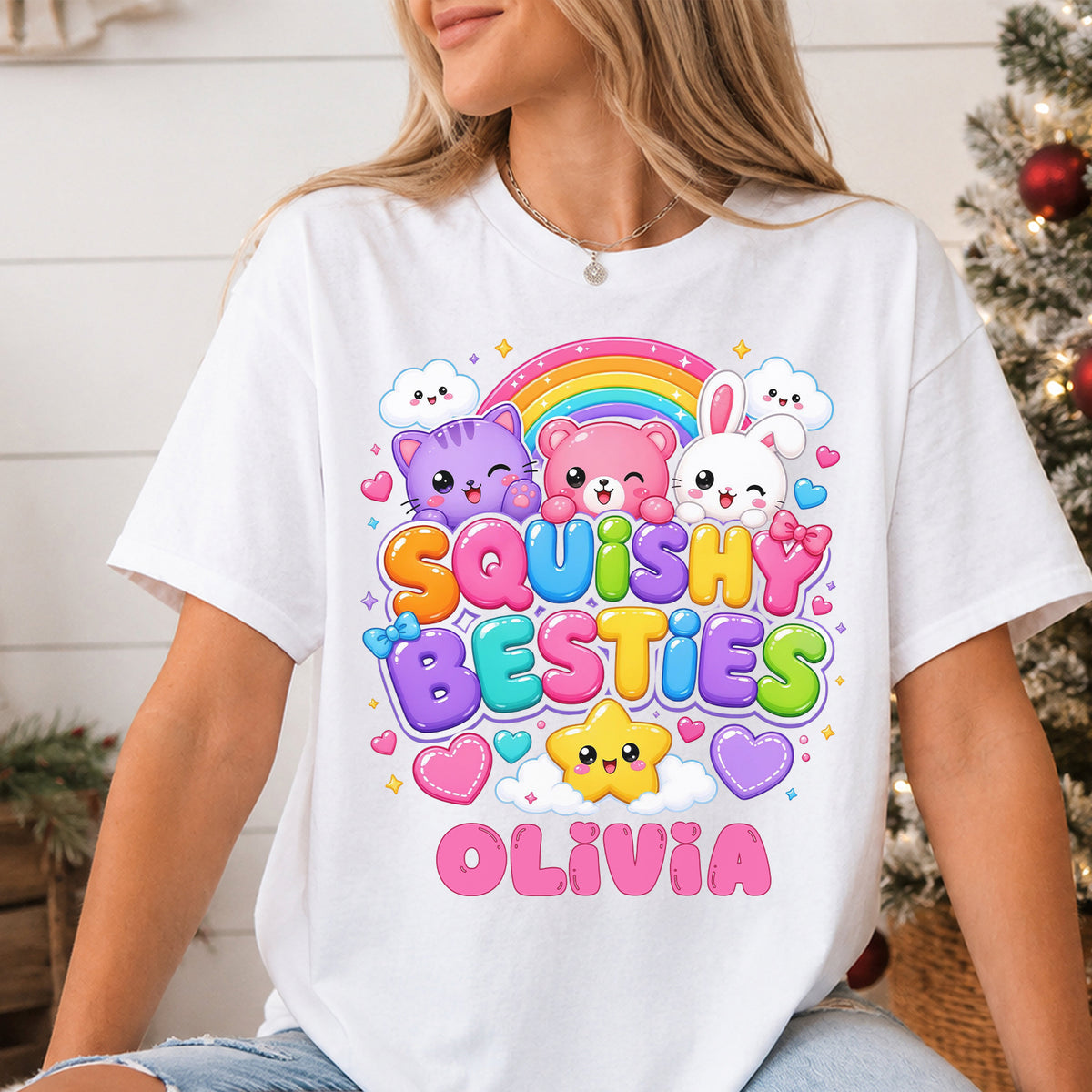 Squishy Bestie Christmas Shirt, Personalized Shirt, Squishy Lover Tee, Cute Squishy T-Shirt, Christmas Gift