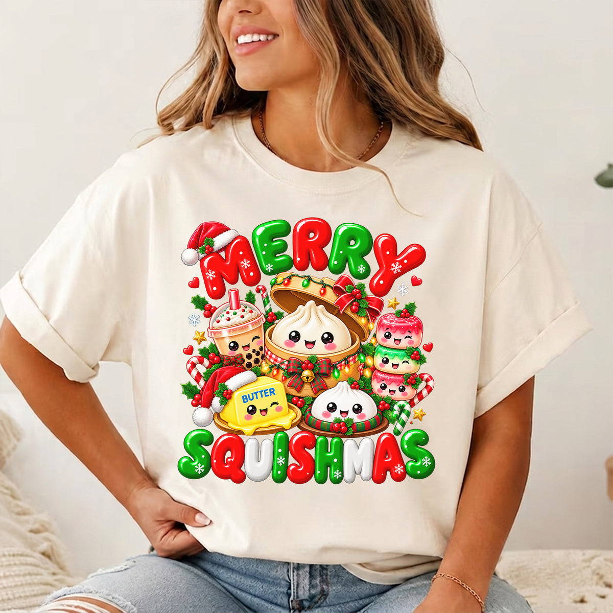 Merry Squishmas Christmas Shirt, Squishy Lover Tee, Cute Squishy T-Shirt, Christmas Gift