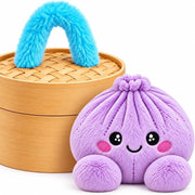 Cute Plush Dumpling Soft Rainbow Squishies with Steamer for Adults Gift