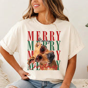 Custom Pet Christmas Shirt, Personalized Dog Face Portrait Tee, Dog Lover Gift, Custom Photo Pet Shirt